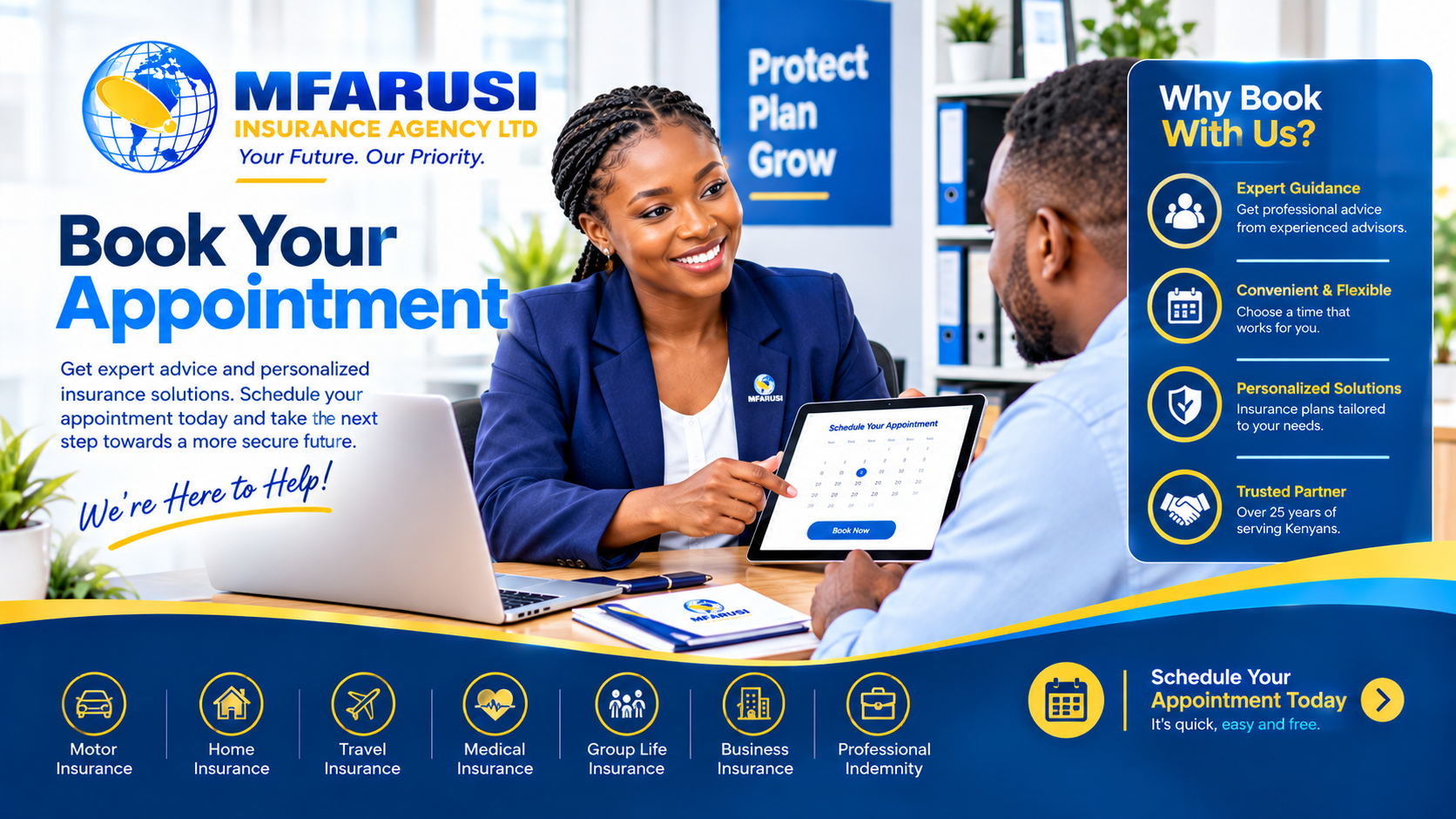 Book a consultation with Mfarusi Insurance Agency